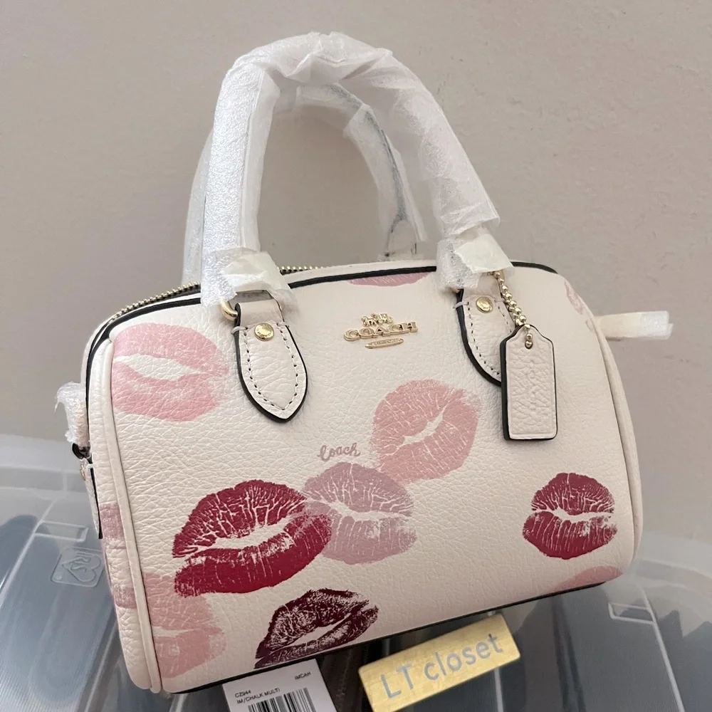 NWT Coach Mini Rowan Crossbody Bag With Lips Print CZ944 Brand New Packaged - Picture 6 of 9